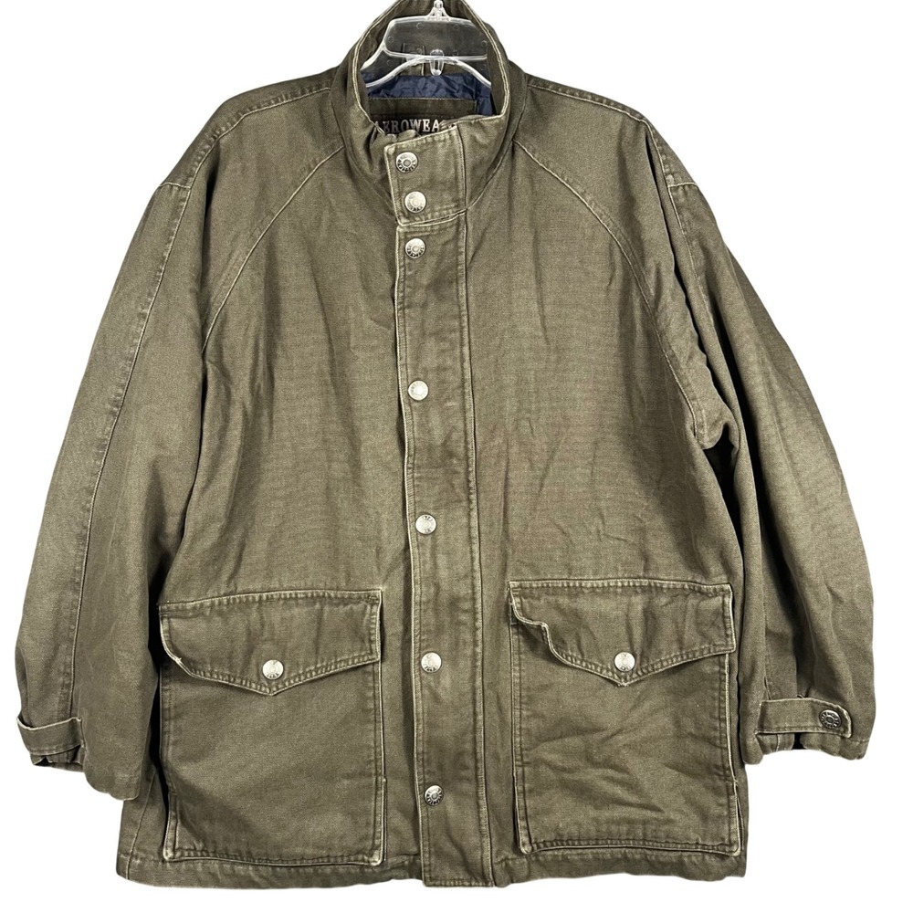 Aerowear Aeropostale Field Jacket Mens L/XL Olive Green Canvas Workwear‎ Utility